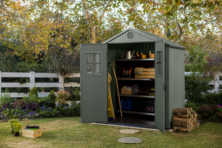Keter Darwin 64 Gartenhaus mit Fenstern - 190x122x221 cm - Grün