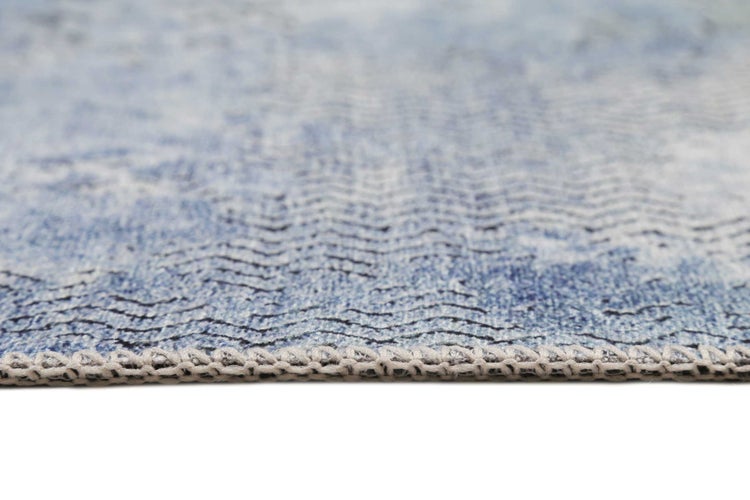 Vintage Teppich Blau Grau Kurzflor Radiate WECONhome 160x230 cm