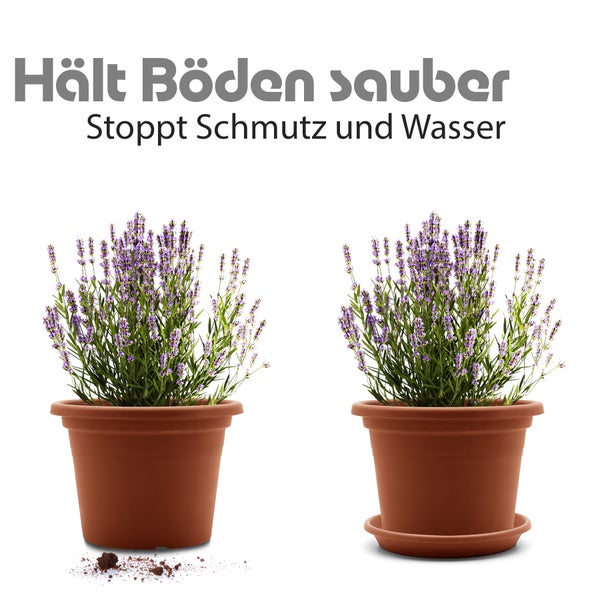 U BigDean 20 Stück Blumentopf Untersetzer Ø 16,5 cm in Terracotta – Topfuntersetzer aus robustem Kunststoff & Made in Europe