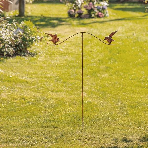 FRANK FLECHTWAREN|Gartenstecker Vogelwippe, 86 x 20 x 125 cm, METALL
