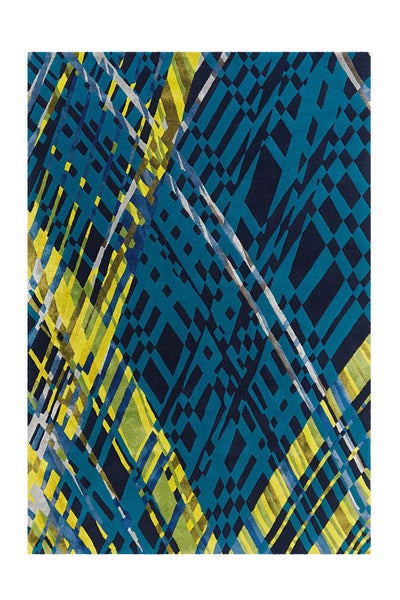 Kurzflor Teppich Zanele Multi / Blau Modern 120 x 180 cm