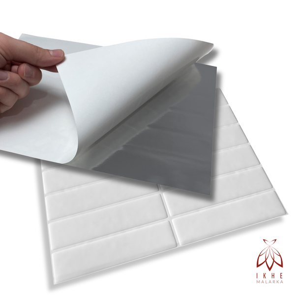 3D Wandpaneel aus Kunststoff in Steinoptik Weiß – selbstklebend, wasserdicht, 23 × 29 cm (0,065 m²) – Modell YJC0203 Weiß
