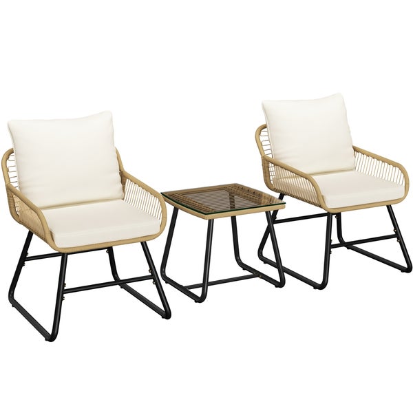 Gartenmöbelset mit zwei Sesseln und einem Tisch