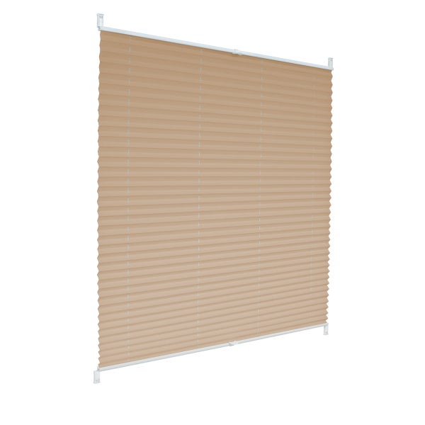 ECD Germany Plissee 55 x 150 cm - Creme - Klemmfix - EasyFix - ohne Bohren - Sonnen- und Sichtschutz - für Fenster und Tür - inkl. Befestigungsmaterial - Jalousie Faltrollo Fensterrollo Rollo