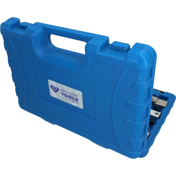 Werkzeugsatz in blauem Kunststoffkoffer