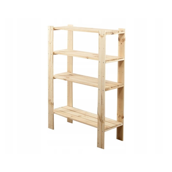 PROREGAL Holzregal Woodland HxBxT 115 x 80 x 30 cm Fachlast 120 kg 4 Fachboden Kiefernholz Natur