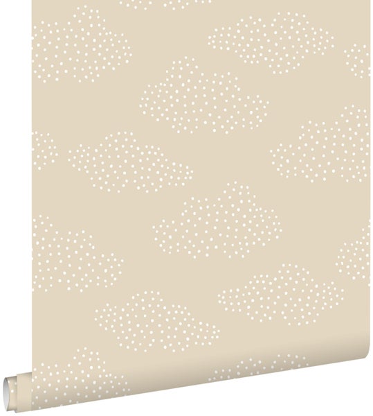 ESTAhome Tapete kleine Wolken Beige - 53 cm x 10.05 m - 139515
