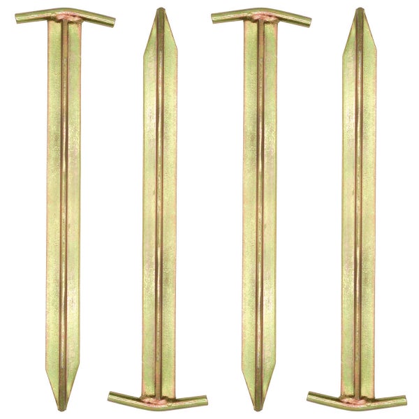 AMANKA Extra Stabil 4 Stahl Erdnägel T-Profil 300x25mm Zelt-Heringe Harte Böden Zeltnägel Campingheringe Lang Verzinkt
