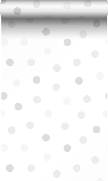 Origin Wallcoverings Tapete Punktmuster Crème-Beige, Hellgrau und Silbergrau - 53 cm x 10.05 m - 347508