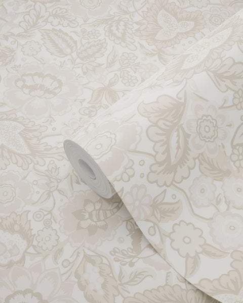 Vliestapete mit floralem Muster und Ornamenten, Tapetenrolle