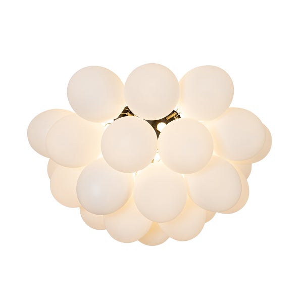 Deckenleuchte mit kugelförmigen Lampenschirmen