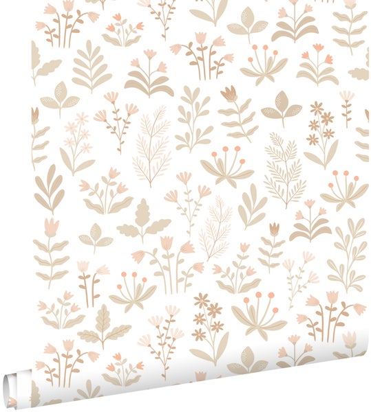 ESTAhome Tapete Feldblumen Beige - 50 x 900 cm - 131092