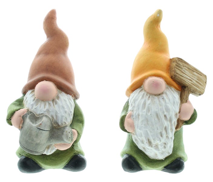 FRANK FLECHTWAREN | Wichtel Gartenarbeit, 2er Set, TERRACOTTA, H: 14,5 cm