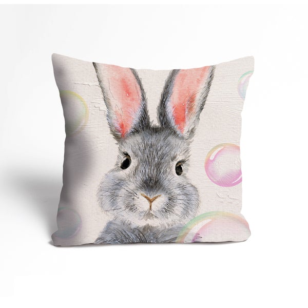 Kuschelkissen, Kissenhülle, Kissenbezug Hase mit Seifenblasen KI00170_40x40cm