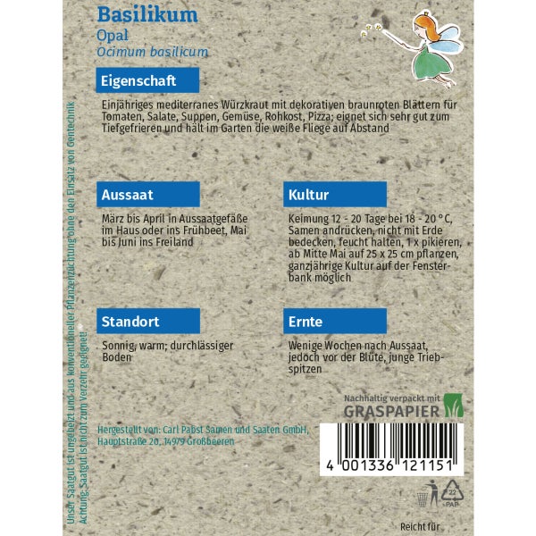 Basilikum Opal Samen von Grüne Fee