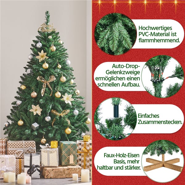 Yaheetech 152.5 cm Künstlicher Weihnachtsbaum mit Spitzen , Grün