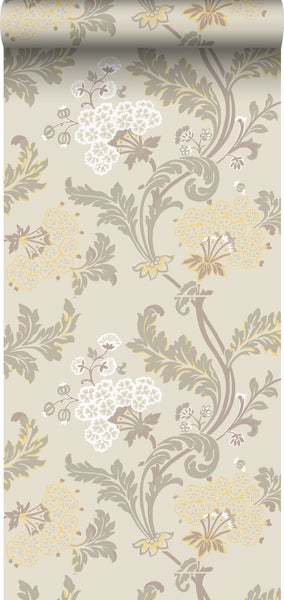 Duro Tapete Blumen Beige - 53 cm x 10.05 m - 661198