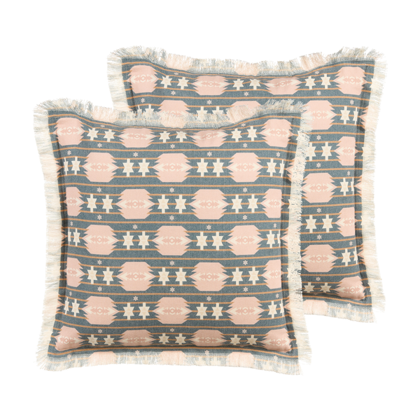 Dekokissen 2er Set DIANTHUS 60 x 60 cm Bunt Geometrisches Muster
