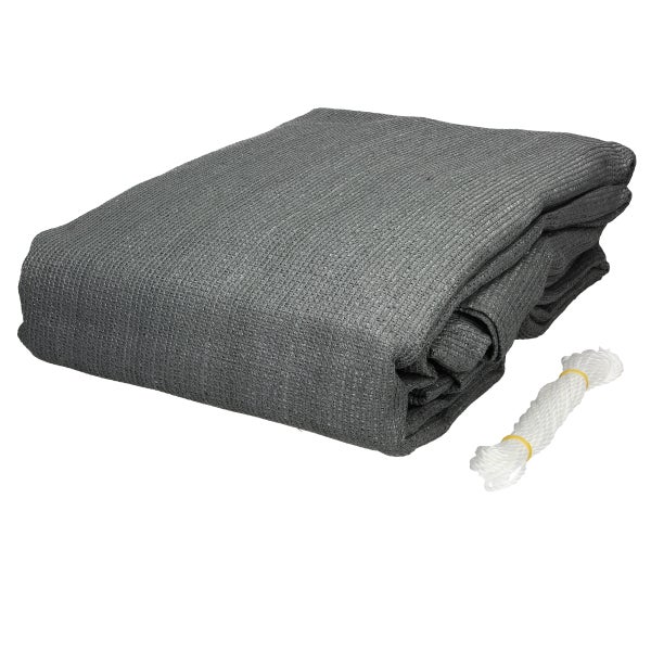 ECD Germany Sonnensegel Sonnenschutz 3,6x3,6x3,6m Dreieck Grau, 100% HDPE UV Schutz wasserabweisend wetterbeständig atmungsaktiv, inkl. Befestigungsseile, Schattenspender für Terrasse, Balkon & Garten