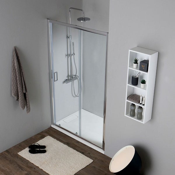Duschtür für Nische 130 cm klares reversibles Glas | New Giada