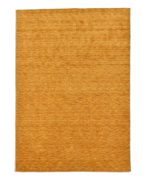 Wollteppich Luxus Designerteppich moderner uni Teppich aus reiner Schurwolle Gold 40x60 cm