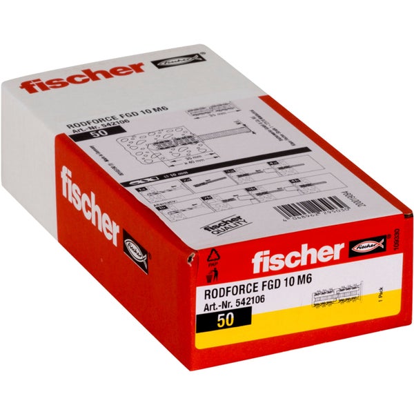 Fischer 50x Gewindestangendübel RodForce FGD M6 x 35 - 542106