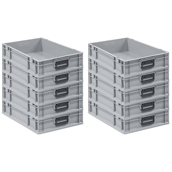 PROREGAL Spar Set 10x Eurobox Nextgen Portable Duo HxBxT 12 x 40 x 60 cm 23 Liter Eurobehälter Transportbox Transportbehälter Stapelbehälter