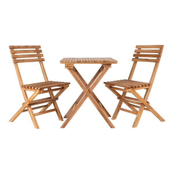 Cuenca Café-Set Set mit Tisch und 2 Stühlen Garten Teak. 50 X 46 X 89 cm