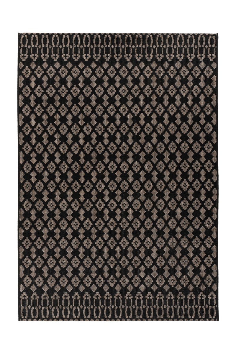 Flachflor Teppich Silkaria Anthrazit / Schwarz Modern 160 x 230 cm
