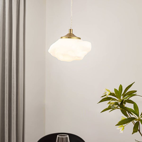 Lindby Pendelleuchte Piatra (Modern) in Weiß aus Glas (1 flammig, G9) - Hängelampe Esstischlampe Hängeleuchte Wohnzimmerleuchte