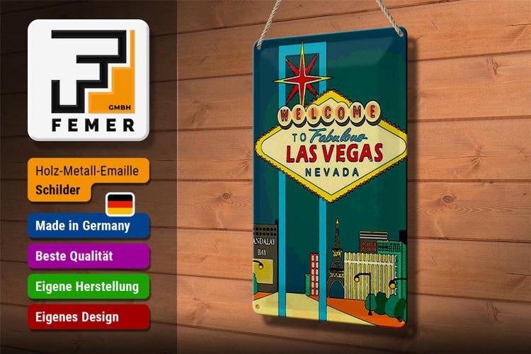 Blechschild Spruch 20x30cm welcome to fabulous las vegas