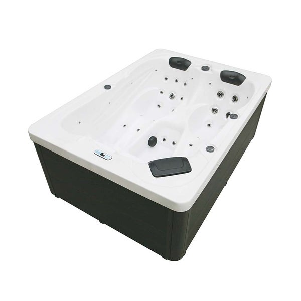 Home Deluxe - Outdoor Whirlpool - SUNSET PURE - Maße: 220 x 156 x 82 cm - Inkl. 32 Massagedüsen und 13 Lichtquellen I Außen Whirlpool Spa