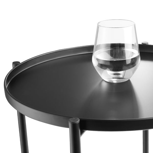 Beistelltisch tectake Canterbury 45,5 x 45,5 x 53 cm Stahl und Polyester schwarz