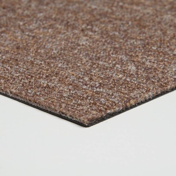 Schlingen Teppichboden Fliesen Wohnzimmer und Büro Teppichfliesen selbstliegend braun Teppich Fliesen als Schlingenware in 50x50 cm