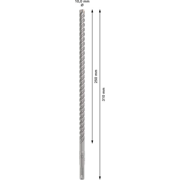 Bohrhammerbohrer mit einer Länge von 310 mm und einem Durchmesser von 10 mm