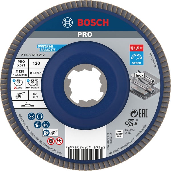 Bosch PRO X571 X-Lock Fächerschleifscheibe 125 mm G120 - 2608619212
