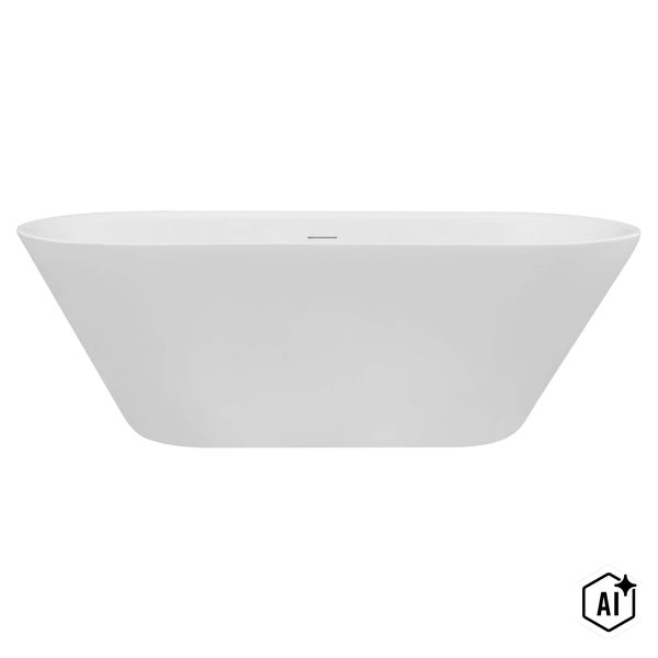 Freistehende Badewanne aus Mineralguss in ovaler Form