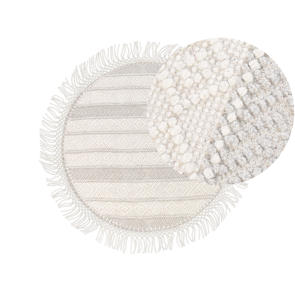 Teppich BALTALAR Beige ø 140 cm Wolle