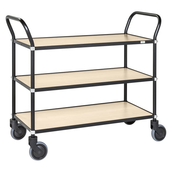 Servierwagen mit drei Ablageflächen und Rollen