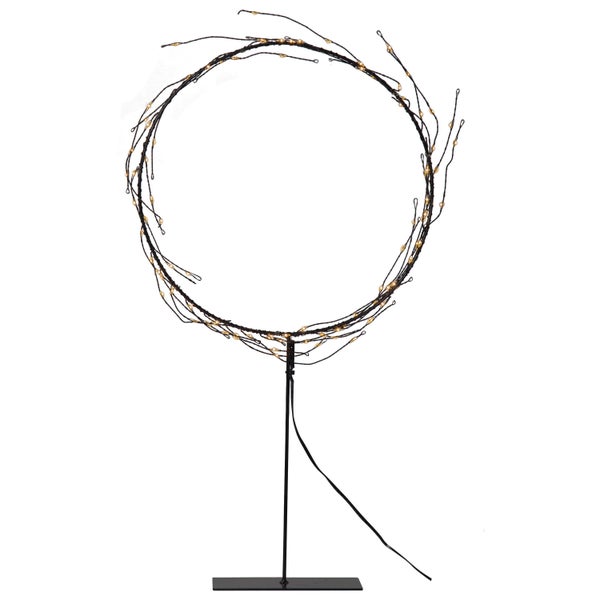 Dekorativer Leuchtkreis auf Ständer mit LED-Lichtern