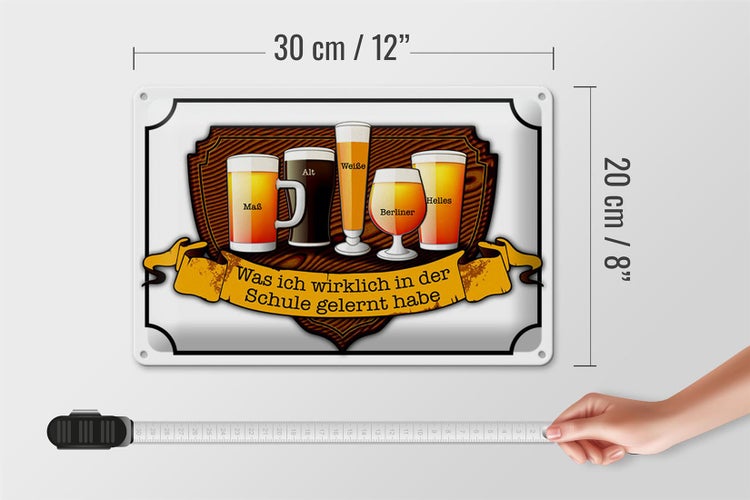 Blechschild Spruch 30x20cm Bier Maß Alt Weiße Berliner