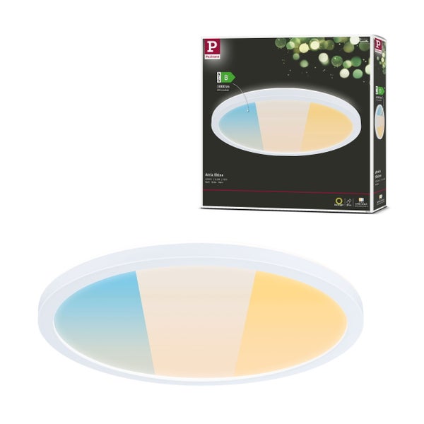 LED Panel Atria Shine IP44 rund 298mm 14,8W 2250lm 3000 - 6500K Weiß
