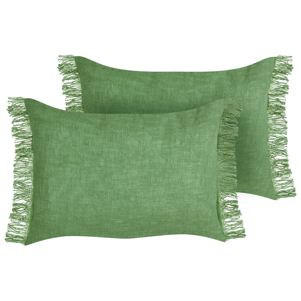 Dekokissen 2er Set MABA Baumwolle 50 x 35 cm Grün Ohne Muster