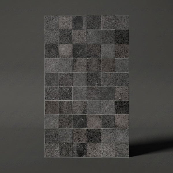 Fliesenmatte mit quadratischen Mosaikfliesen in Steinoptik für Wand- und Bodenbeläge