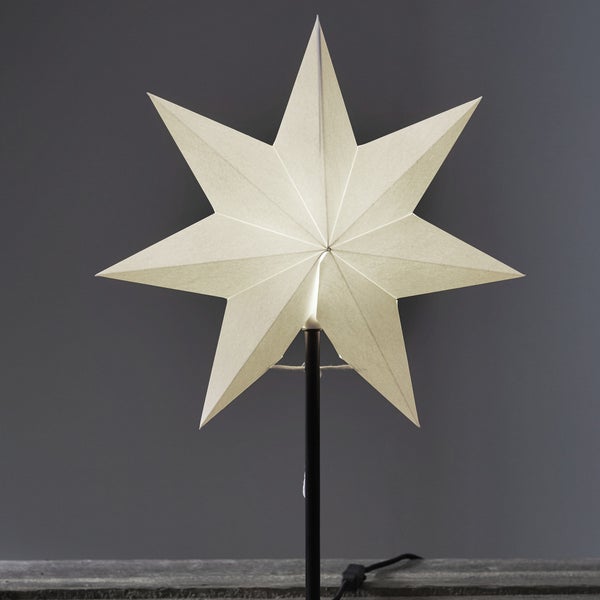 Dekorativer Papierstern zum Aufhängen mit Muster und Beleuchtung