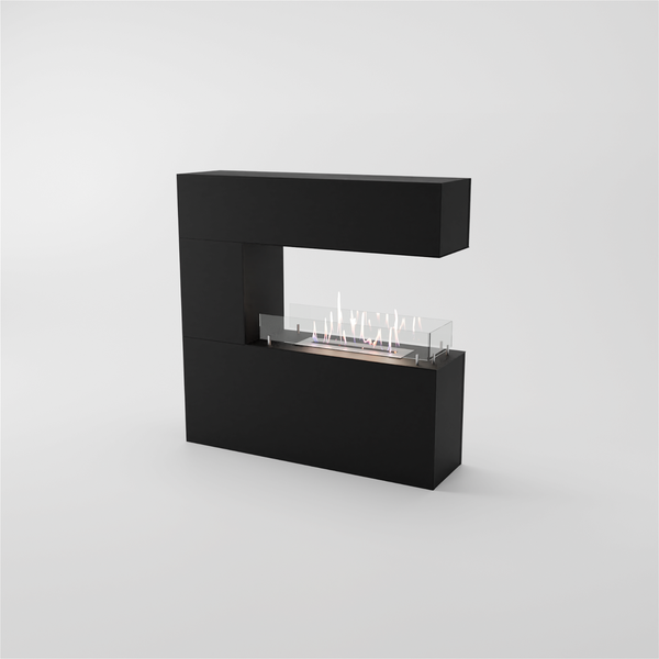 GLOW FIRE Ethanol Kamin 'Oakland' | Ethanolofen in Schwarz mit 3 Std. Brenndauer und 3 KW Heizleistung | BxHxT: 110x110x30 cm
