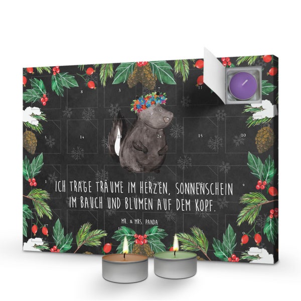 Mr. & Mrs. Panda Duftkerzen Adventskalender Stinktier Mädchen - Schwarz