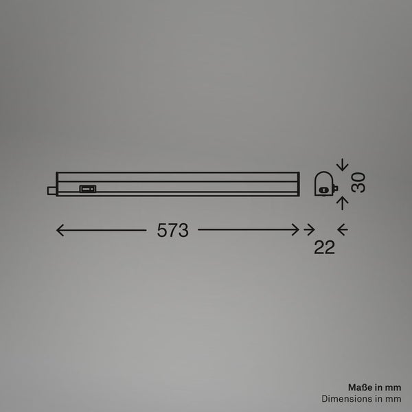 Technische Zeichnung mit Maßangaben in Millimeter