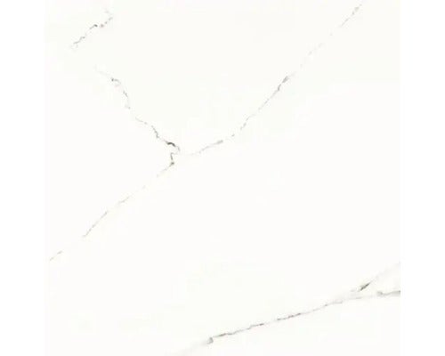 Wand- und Bodenfliese Statuario Silk weiß 120 x 120 cm