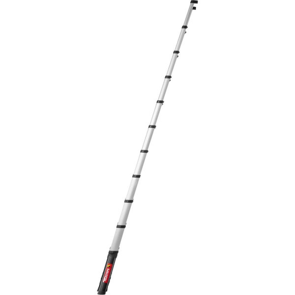 Ausziehbare Teleskopstange von Telesteps aus Aluminium mit mehreren Segmenten und schwarzen Kunststoffmanschetten.